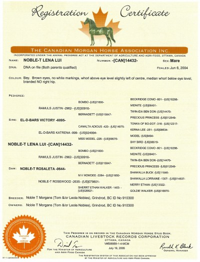 Registration Noble-T Lena Lui